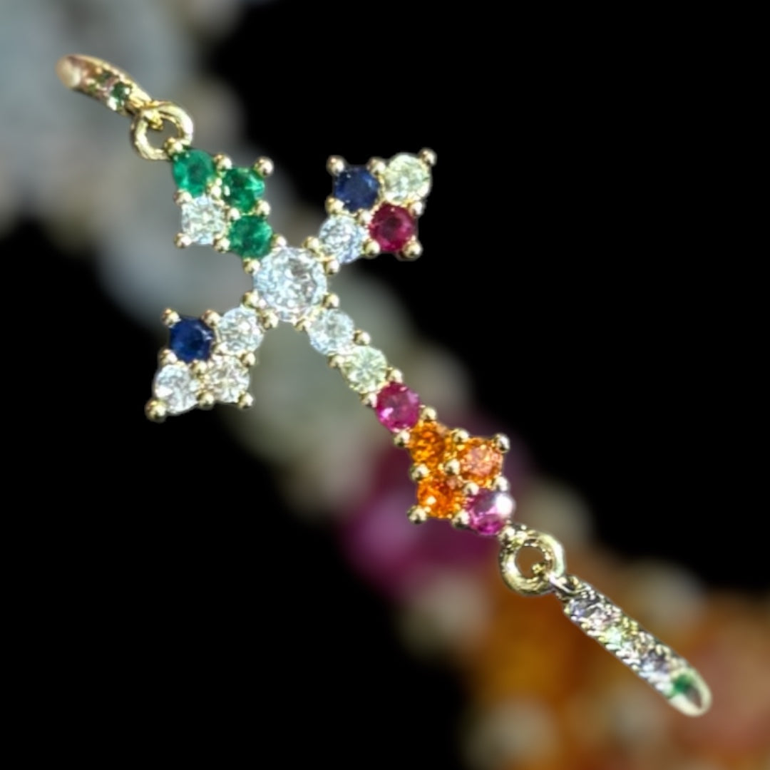 Adjustable Gold Cross Bracelet