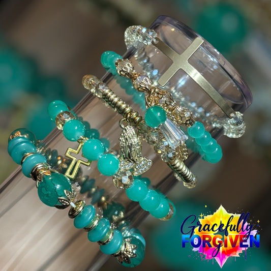 Teal Praying Hands